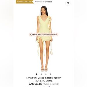 Myla Mini Dress in Baby Yellow - Elegant Women's Cocktail Dress